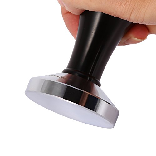Prensadores de café Sabotaje base plana inoxidable en Acero Diámetro Negro Diámetro 57.5mm