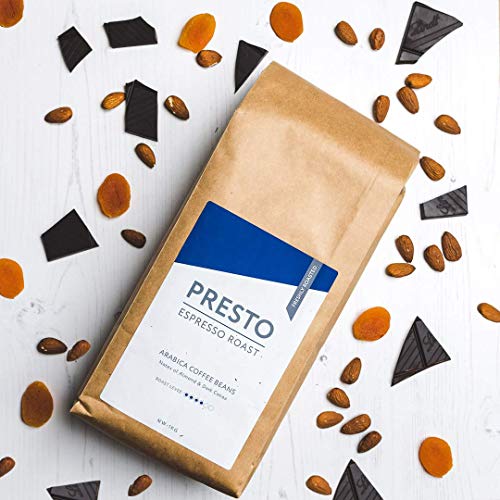 Presto Café en Grano Café Expreso - Café Entero Tostado Medio 1KG - Arábica Liso máquina de café - Ganador del Great Taste Award 2019