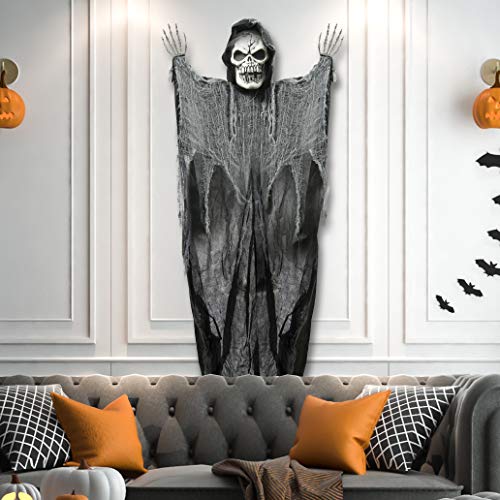 PREXTEX Calavera de la Parca Colgante de 183 cm, el Mejor Decorado de Halloween