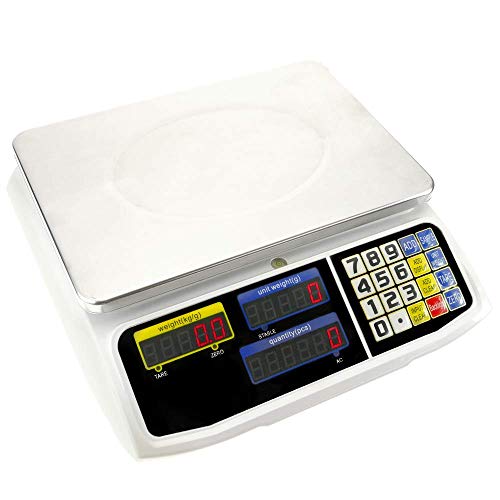 PrimeMatik - Balanza mostrador de sobremesa con Bandeja de 300x205 mm Báscula de Tienda de 6 Kg