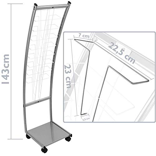 PrimeMatik - Expositor portafolletos 31 x 126 x 35 cm con 9 Compartimentos para folletos y revistas