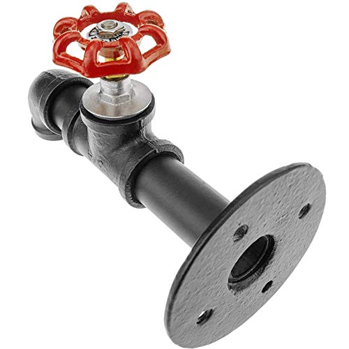 PrimeMatik - Perchero de Pared de Acero 1 Gancho. Colgador de Ropa y toallero de Tubo con Grifo Industrial