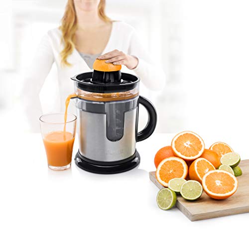 Princess 201975 Duo Juicer – Exprimidor con innovador depósito de zumo adicional, diseño de acero inoxidable