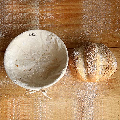 pro-biJo Cuenco para masas, Cesta de Pan La Ideal Cesta para Masa Y Fermentación De Pan De Mimbre Natural