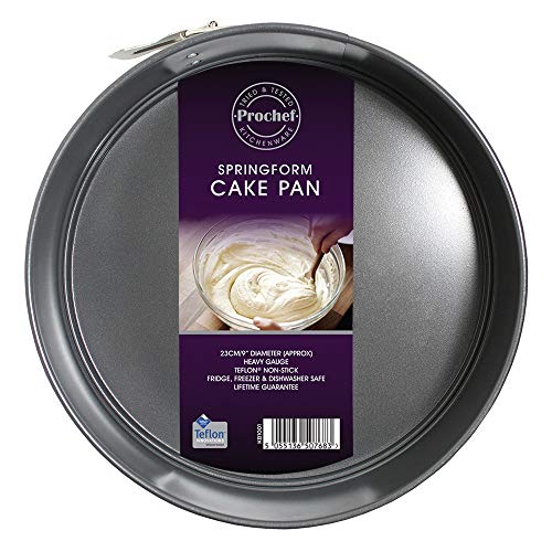 Prochef - Molde para bizcocho (teflón, superficie antiadherente, 23 cm), Gris