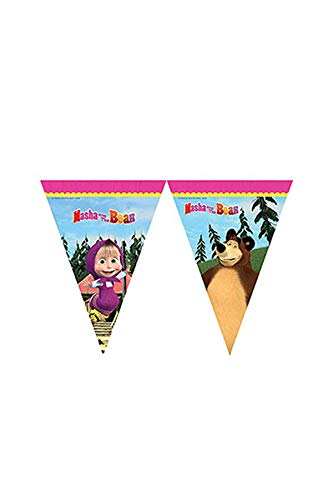 Procos 86563 - Guirnalda de banderines de Masha y el Oso, 2,3 m, multicolor