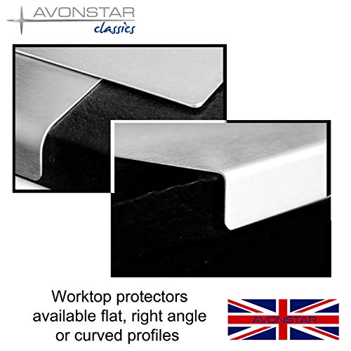 Protector de encimera de acero inoxidable con borde cuadrado, plano o redondo (incluye pies de goma antideslizantes), acero inoxidable, Plateado, 500 x 500mm