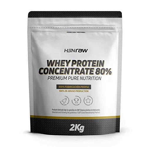 Proteína Concentrada de Suero de Leche de HSN | Whey Protein Concentrate 80% | Proteína Neutra | Apto para la Dieta Vegetariana | Sin Gluten, Sin Soja | Para Ganar Masa Muscular | 2000 gr