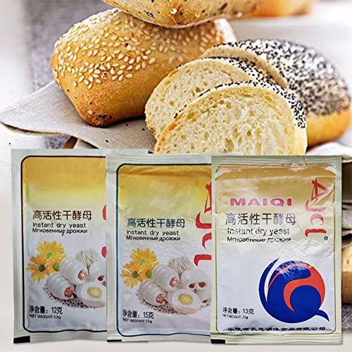Pruebe panqueques, pasta, masa de pizza, magdalenas, levadura, bolsa de 10/13 / 15 g de levadura de panadería, seca activa, alta tolerancia a la glucosa, pan, productos para hornear en la cocina.