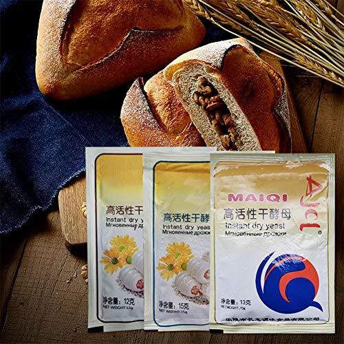 Pruebe panqueques, pasta, masa de pizza, magdalenas, levadura, bolsa de 10/13 / 15 g de levadura de panadería, seca activa, alta tolerancia a la glucosa, pan, productos para hornear en la cocina.