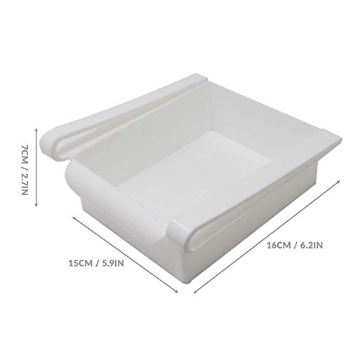 Pukkr Paquete de 4 cajones de caja de almacenamiento para refrigerador | Frigorífico Bandeja De Frutas Y Verduras | Compartimentos adicionales universales