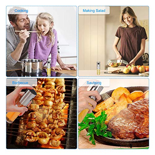 Pulverizador Spray Oliva Aceite, Homegoo Rociando Pulverizador de Botella de Aceite Vidrio de Grado Alimenticio Recargable Botella de Rociador de Aceite de Oliva para Cocinar