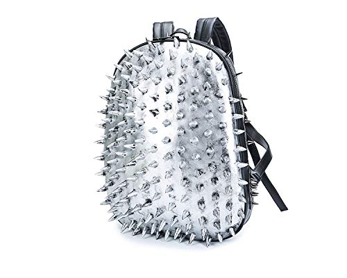 Punk Style - Mochila para Ordenador (Poliuretano, Bolsa de Viaje para Exteriores), Color Plata, tamaño Talla única