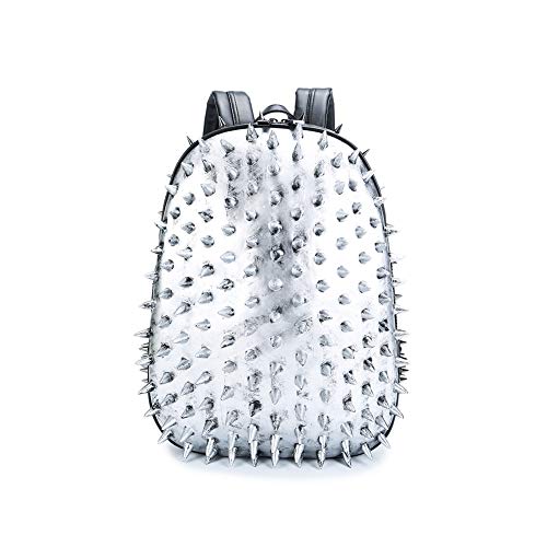Punk Style - Mochila para Ordenador (Poliuretano, Bolsa de Viaje para Exteriores), Color Plata, tamaño Talla única