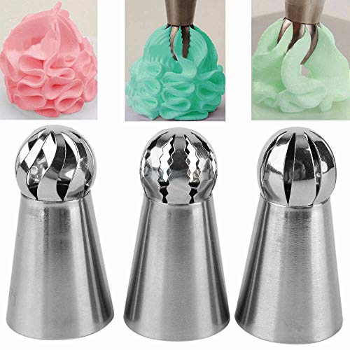Puntas de bola rusas Hebudy, puntas de tubería rusas Set Boquillas de hielo Herramientas de decoración de pasteles de acero inoxidable 8Pack