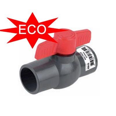 PVC – Válvula de bola, adhesivos de doble manguito, sin ueberwurf Tuerca