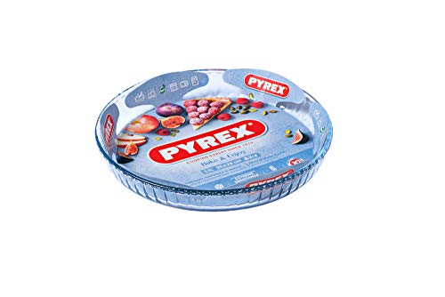 Pyrex Classic Vidrio Molde plano para Tarta, 28 x 28 cm, 1.4 L