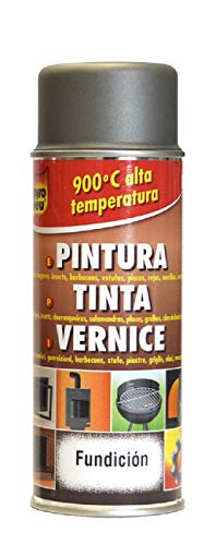 Pyro Feu 24951-6 Spray Pintura térmica Fundición 900°C-Aerosol, Gris, 400 ml
