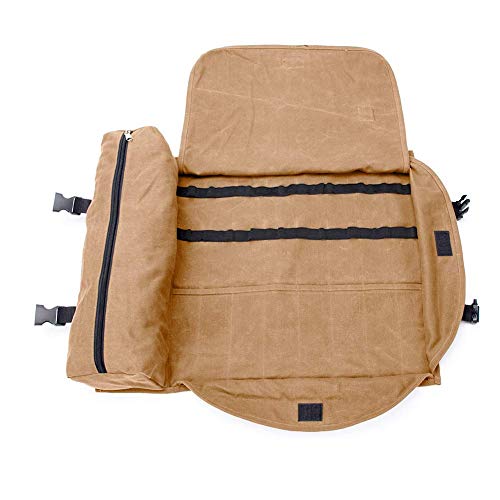 QEES - GJB309 - Kit de barman, bolsa de transporte, grande, portátil, para hacer cócteles en el hogar y en el lugar de trabajo, bolsa de herramientas para viajes 15.7"x 3.5"x 3.1" caqui