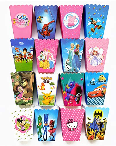 Qemsele Bolsas de palomitas de maíz, 30 Cajas de palomitas de maíz contenedores de Palomitas de maíz para fiestas de cumpleaños, noches de cine, carnaval, teatro y regalos de fiesta(Minnie)