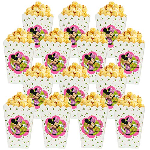 Qemsele Bolsas de palomitas de maíz, 30 Cajas de palomitas de maíz contenedores de Palomitas de maíz para fiestas de cumpleaños, noches de cine, carnaval, teatro y regalos de fiesta(Minnie)
