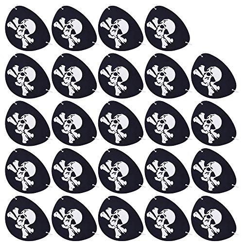 QH-shop Parche de Ojo de Pirata Fieltro Negro para Halloween Fiesta de Disfraces 24 Piezas