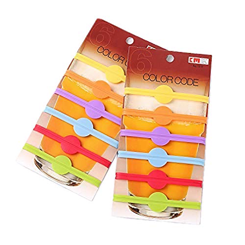 Qiajie 12 PCS de Cristal de Silicona de Colores Marcadores de Cerveza de Cristal Copa de Vino Tira de Cristal de la Botella Tag Marcador para el hogar la Barra del Partido
