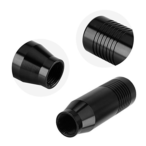 Qiilu Universal Manual Pomos de palanca de cambio Aleación de aluminio Coche Cambio de velocidades Palo(negro)