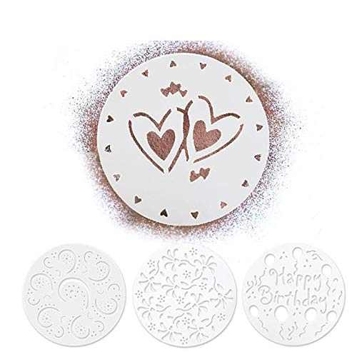 Qiwenr 20 Piezas Moldes para Pasteles de plástico Plantillas，DIY Molde de Aerosol de Pastel de Cumpleaños Decoración Plantilla de Galleta de Flores Plantillas Molde de Aerosol para Pastel de