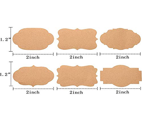 Qiwenr 600 Hechas a Mano con Pegatinas,Pegatinas de Papel Kraft Natural Kraft Natural Marrón Etiquetas de Regalo,Pegatinas De Amor Para Hornear Bolsas De Regalo De Boda Acción De(2 Rolls)