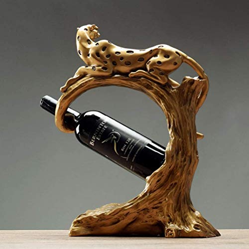 QJL_ANA Vino Leopardo Rack decoración casera Vino Gabinete Crafts Decoración Creativa Euro Americano habitación práctica en Modelo de la decoración
