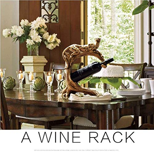 QJL_ANA Vino Leopardo Rack decoración casera Vino Gabinete Crafts Decoración Creativa Euro Americano habitación práctica en Modelo de la decoración