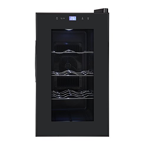 Qlima FWK 1608 - Enfriador de vino (Independiente, Negro, 3 estanterías, 1 puerta(s), Negro/Transparente, Negro)