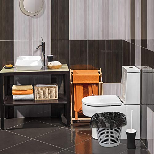 Qshape 300 Cuentas 40 Litros Sacos de Basura Bolsa Basura Negra para Cocina Baño Dormitorio, 12 Rollos