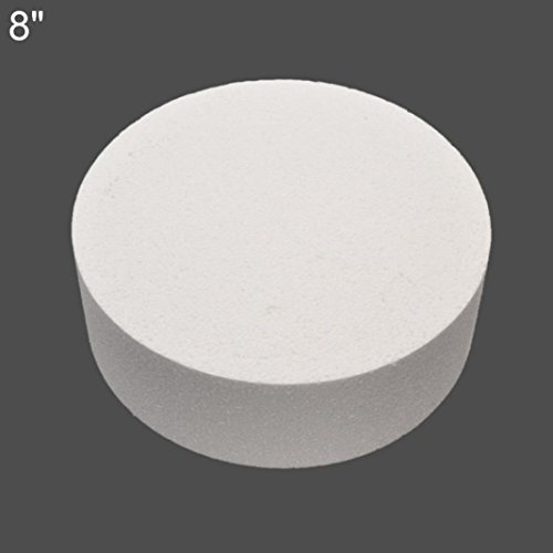 Quanjucheer - Maqueta de espuma de poliestireno para repostería (4/6/8"), espuma, blanco, 6 pulgadas