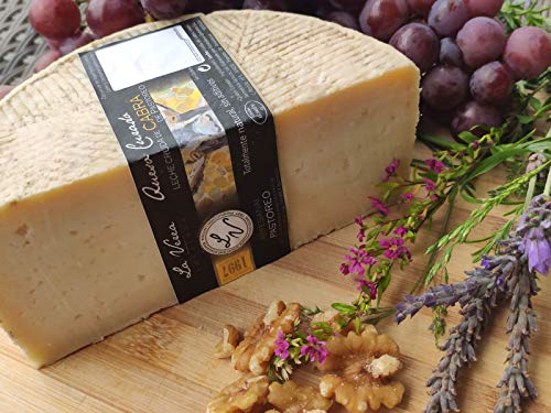 Queso CURADO Artesano de CABRA (Leche Cruda de Pastoreo. Raza: PAYOYA y FLORIDA) (700-800g. aprox. ) - La Verea Andaluza Serie "PASTOREO". Corteza natural comestible. SIN GLUTEN (750)