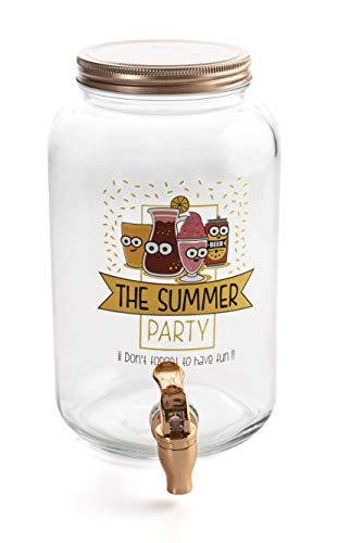 Quid Cool Dispensador de bebidas con grifo, Vidrio, Cobre, 3 Litros
