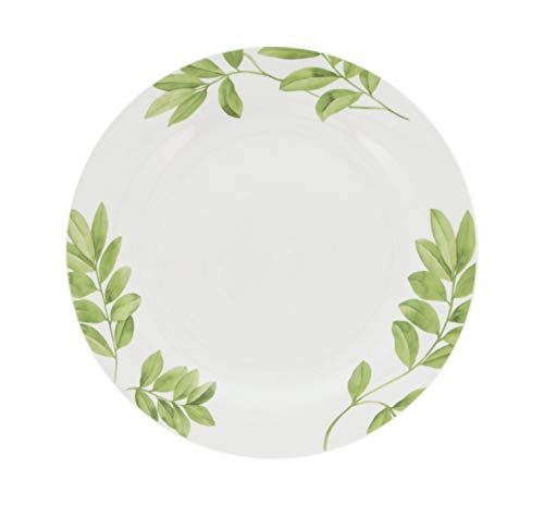 Quid Senda Vajilla de porcelana para 6 personas, 18 piezas, Blanca con ala decorada,