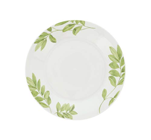 Quid Senda Vajilla de porcelana para 6 personas, 18 piezas, Blanca con ala decorada,
