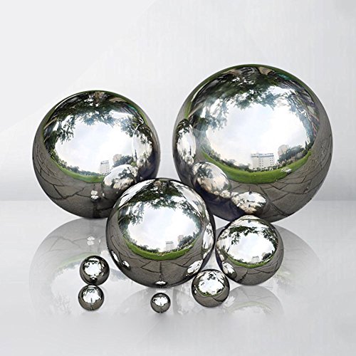 QUUY Bola Hueca de Acero Inoxidable, Bola de Espejo sin Costura, Esfera Que mira Bolas, Adornos de jardín para decoración de Adornos de jardín