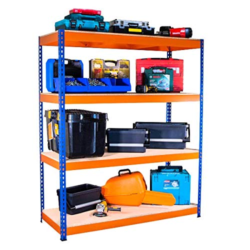 Racking Solutions - Estantería / Estante del garaje/ Sistema de almacenamiento de acero, cargas pesadas, capacidad de carga total 1600kg (4 niveles 1800mm Al x 1500mm An x 600mm Pr) + Envío gratis