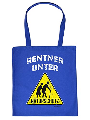 Rahmenlos – Bolsa <-> Jubilado, bajo Natural – <-> divertido regalo celebración y barbacoas, Goodman Diseño ® Royal de color azul