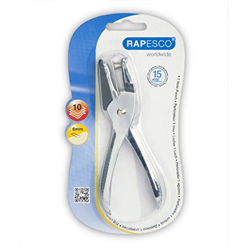 Rapesco 25 Single - Perforadora metálica de un agujero y 10 hojas de capacidad