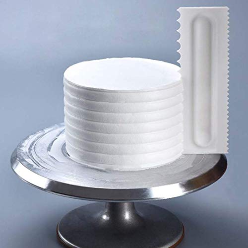 Raspador de pasteles Decoración de pasteles Peine Hielo Liso Fondant Espátulas Borde Crema suave Pastel Corta Cortador 8 Diseño Texturas Herramientas para hornear Paquete de 4