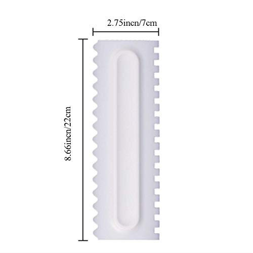 Raspador de pasteles Decoración de pasteles Peine Hielo Liso Fondant Espátulas Borde Crema suave Pastel Corta Cortador 8 Diseño Texturas Herramientas para hornear Paquete de 4