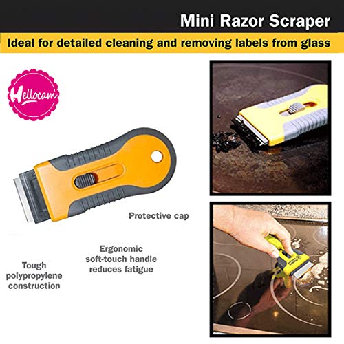 Rasqueta Vitroceramica Profesional Rascador de Vidrio y vitrocerámica Raspador Especial para Vitro-Cerámicas y Placas de Inducción- con 5Piezas Acero Cuchillas