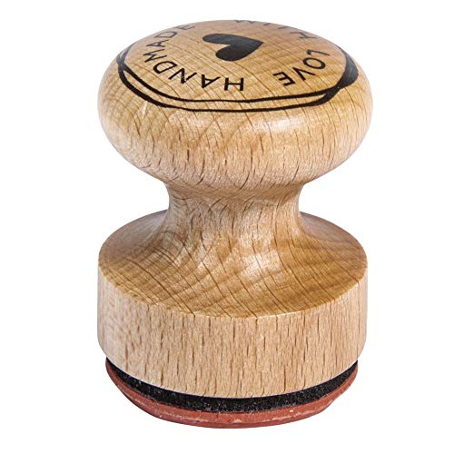 Rayher 29022000 Sello Madera Handmade with Love, diametro 3 cm