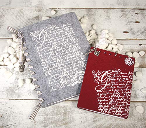 Rayher 45067000 Vintage Poesía, Surtido, DIN A5, 1 Plantilla + rasqueta en Bolsa