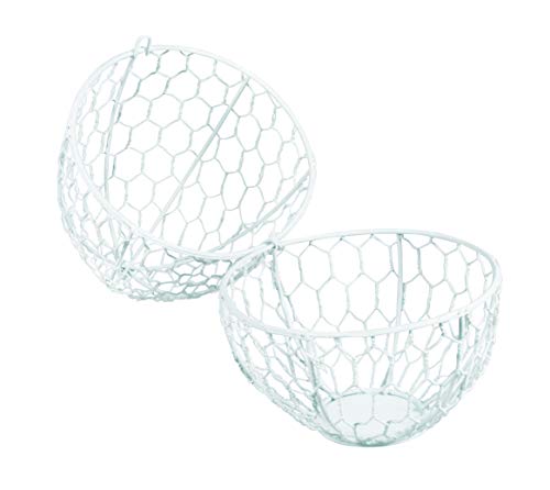 Rayher 46521105 - Huevo de alambre metálico (13 cm de diámetro, 21 cm), color blanco alabastro