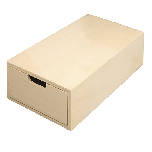 RAYHER HOBBY 62601000 Caja de Madera FSC Mix Credit, 20 x 10 x 5 cm, Compartimento Interior extraíble
